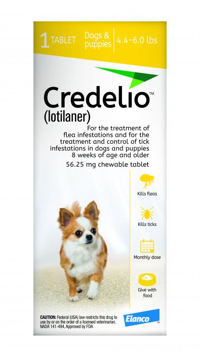Credelio Chewable for Dogs 4.4-6 lbs 3 Tablets